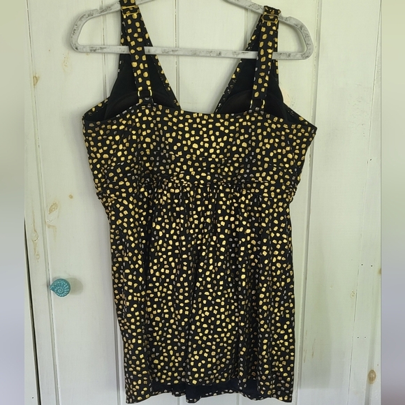 Gold Foil Dot Twist Front Pull-on Swim Dress - Picture 5 of 9